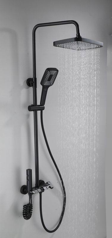 Zestaw natryskowy kolumna prysznicowa czarna + bateria, słuchawka, bidetka MODERN BLACK