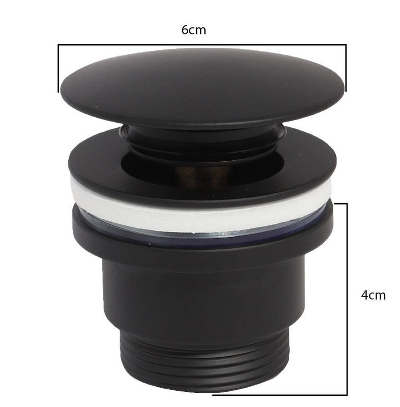 Syfon elastyczny + korek click clack czarny uniwersalny czarny