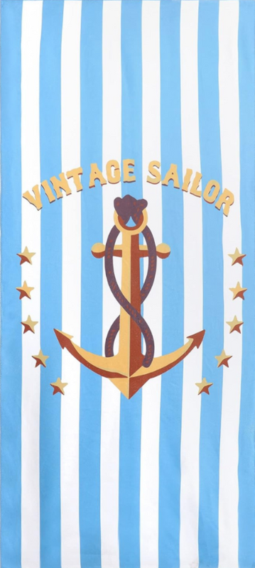 Ręcznik plażowy szybkoschnący z mikrofibry 70x140 VINTAGE SAILOR