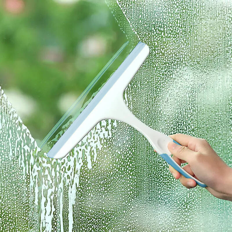 Ściągaczka do szyb i luster myjka okienna silikonowa biało-niebieska