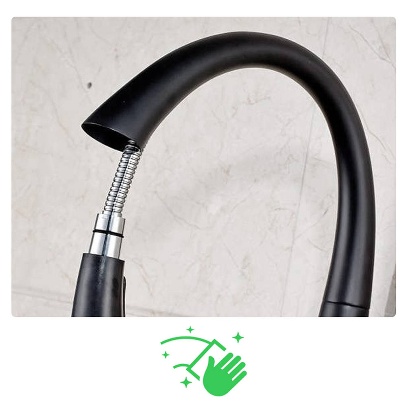 Bateria kuchenna czarna wyciągana wylewka FALA