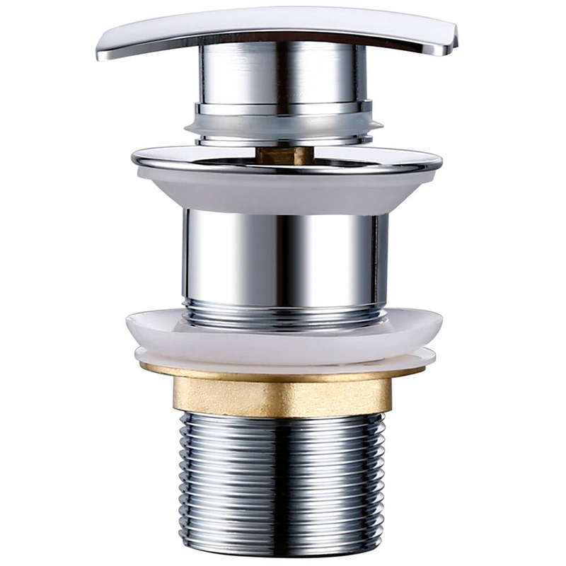 Korek umywalkowy KLIK-KLAK chromowany kwadratowy bez przelewu