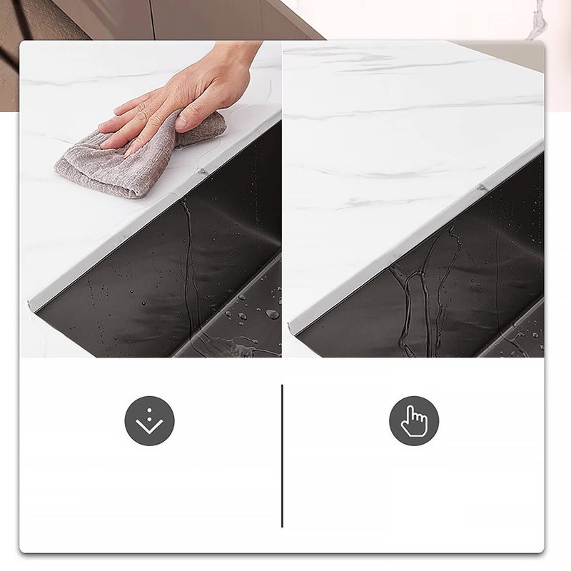 Zlewozmywak stalowy 37x45 czarny + syfon GRATIS podblatowy, podwieszany