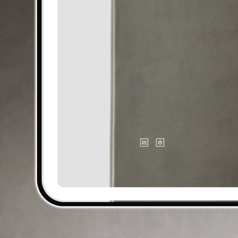 Lustro podświetlane LED 50x70 cm prostokątne J35 w czarnej ramie