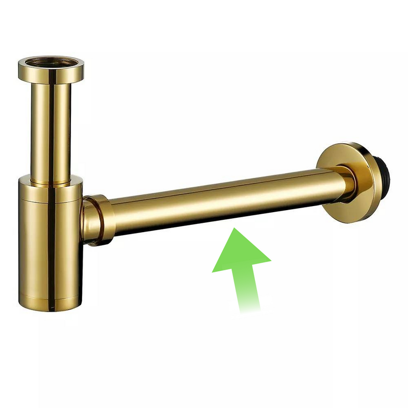 Rurka do syfonu przedłużka stalowa uniwersalna złota