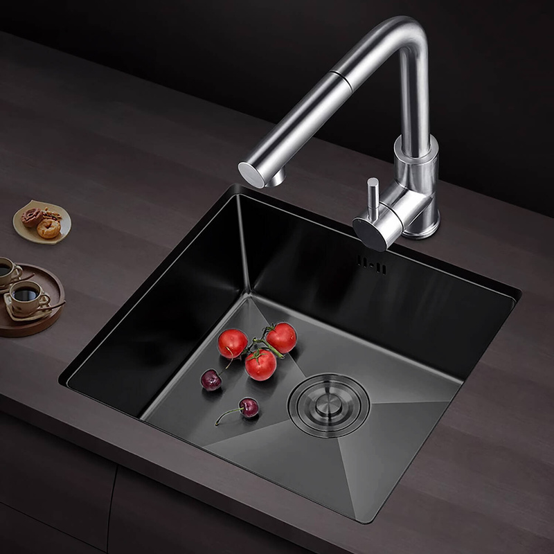 Zlewozmywak stalowy 54x44 grafitowy + syfon GRATIS podblatowy, podwieszany