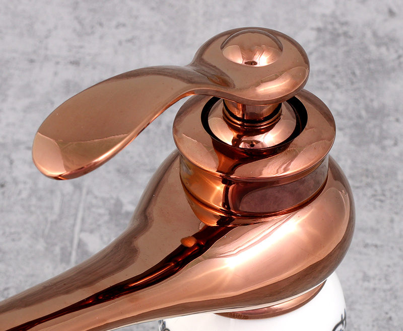 Bateria umywalkowa SONG ROSE GOLD biała