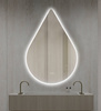 Lustro łazienkowe podświetlane LED asymetryczne dekoracyjne 60x90 cm w kształcie kropli łezki J3009