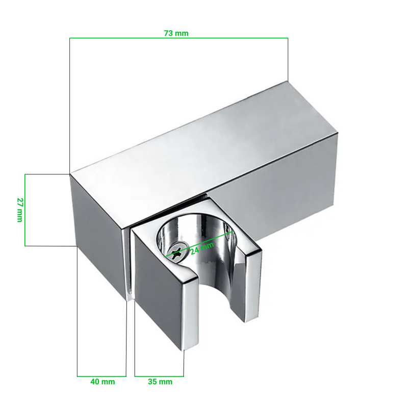 Uchwyt prysznicowy na słuchawkę natryskową ruchomy obrotowy kwadratowy chrom