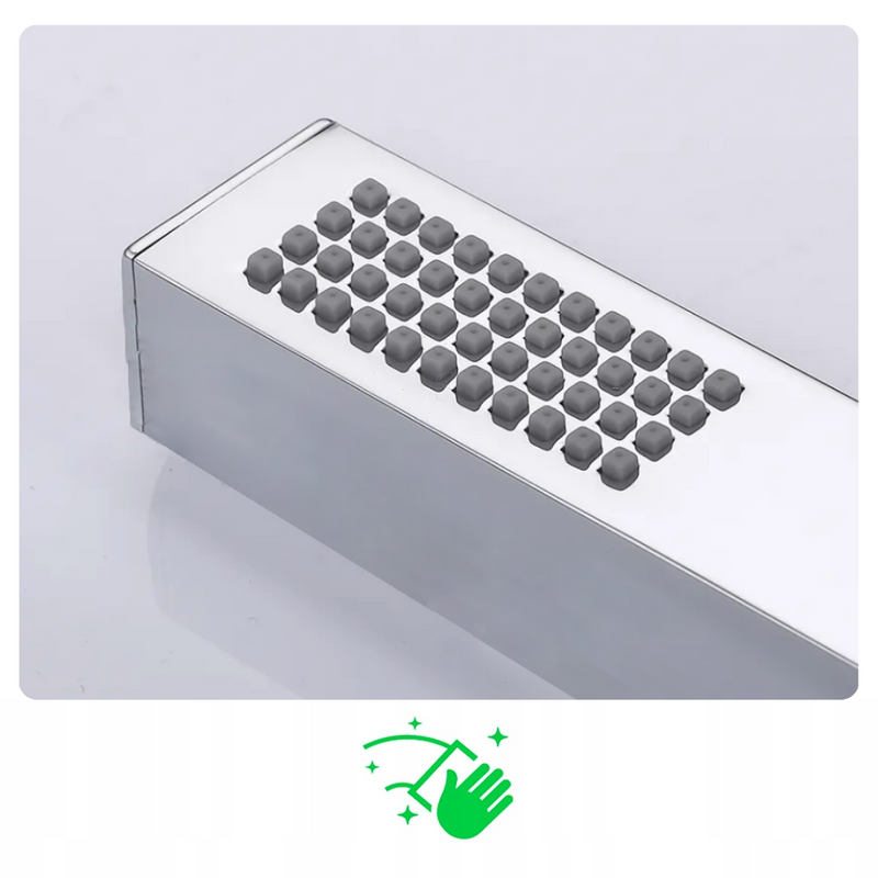 Słuchawka prysznicowa stalowa chrom kwadratowa CUBE