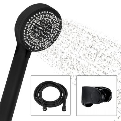 Zestaw prysznicowy czarny 3F SARA słuchawka + wąż + uchwyt