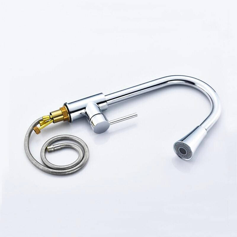 Bateria kuchenna z wyciąganą wylewką TUBO CHROM