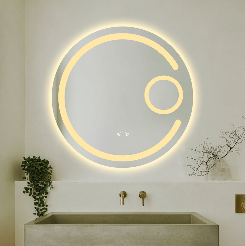 Lustro podświetlane LED 70 cm okrągłe H-2010 powiększające