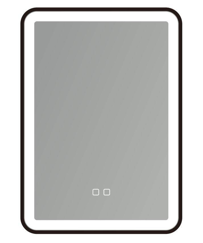 Lustro podświetlane LED 50x70 cm prostokątne J35 w czarnej ramie