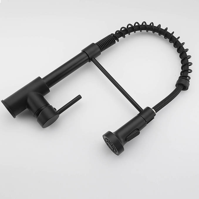 Bateria kuchenna czarna z wyciąganą wylewką KING