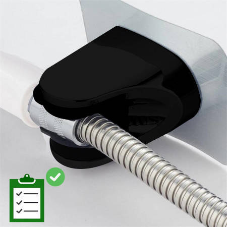 Uchwyt prysznicowy regulowany samoprzylepny czarny