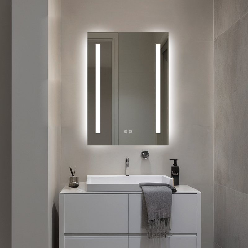 Lustro podświetlane LED 50x70 cm prostokątne H-1421