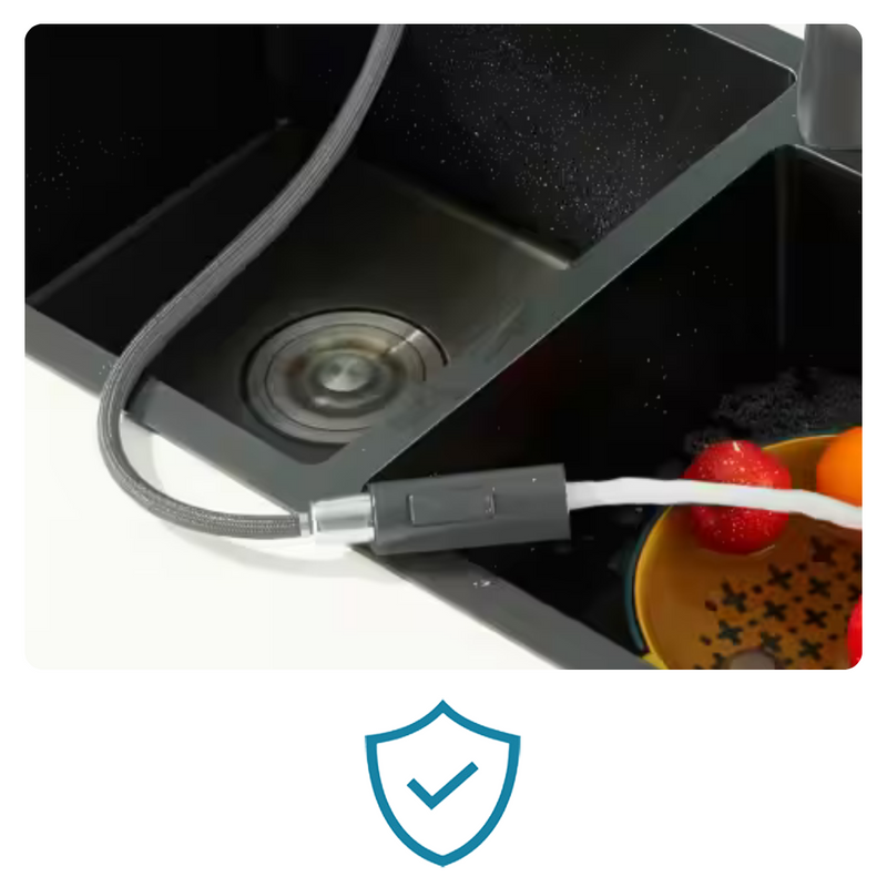 Bateria kuchenna z wyciąganą wylewką i półką LESTRE GRAPHIT