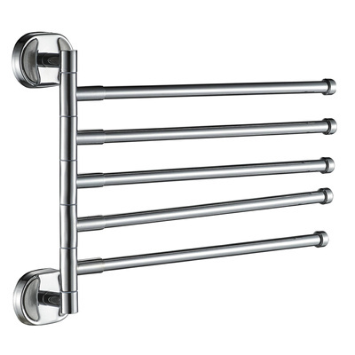 Wieszak z regulacją prawo-lewo chromowany na 5 ręczników