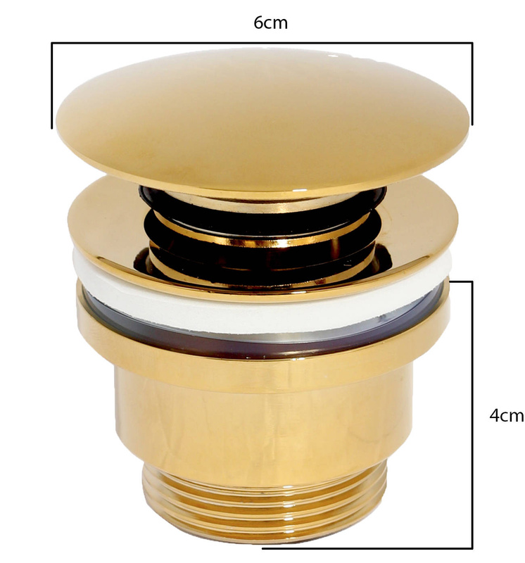 Syfon elastyczny + korek click clack złoty uniwersalny