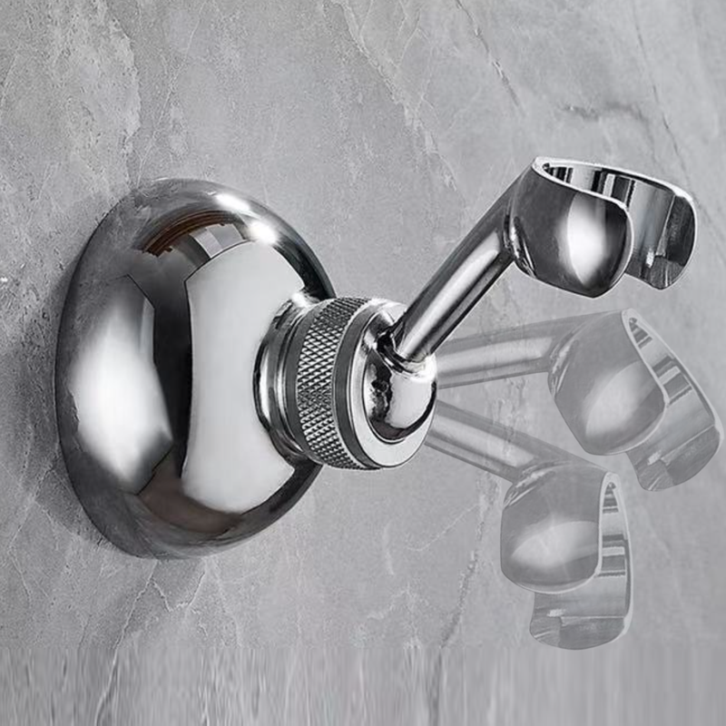 Uchwyt prysznicowy ruchomy obrotowy na słuchawkę natryskową chromowany STAL 2