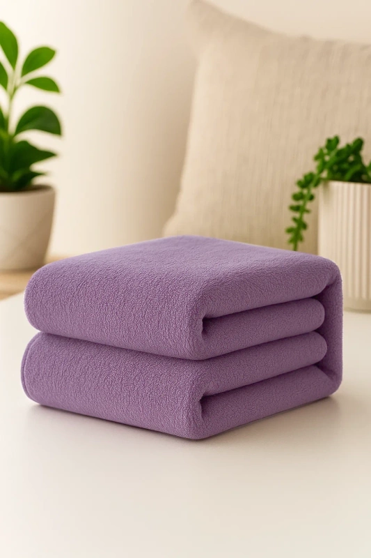 Ręcznik kąpielowy MIKRO jasny fioletowy z mikrofibry 50x100 szybkoschnący