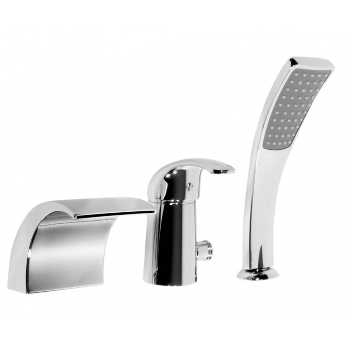 Bateria wannowa stojąca 3-otworowa szeroka wylewka TRIO