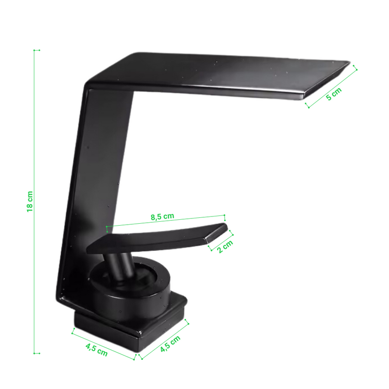 Bateria umywalkowa z wodospadową wylewką DELLA czarna