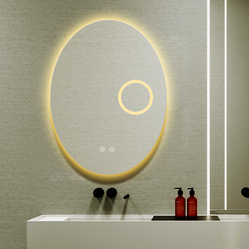 Lustro podświetlane LED 60x80 cm owalne H-3004 powiększające