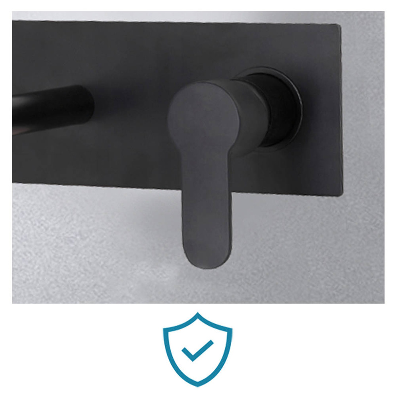 Bateria umywalkowa podtynkowa ścienna czarna