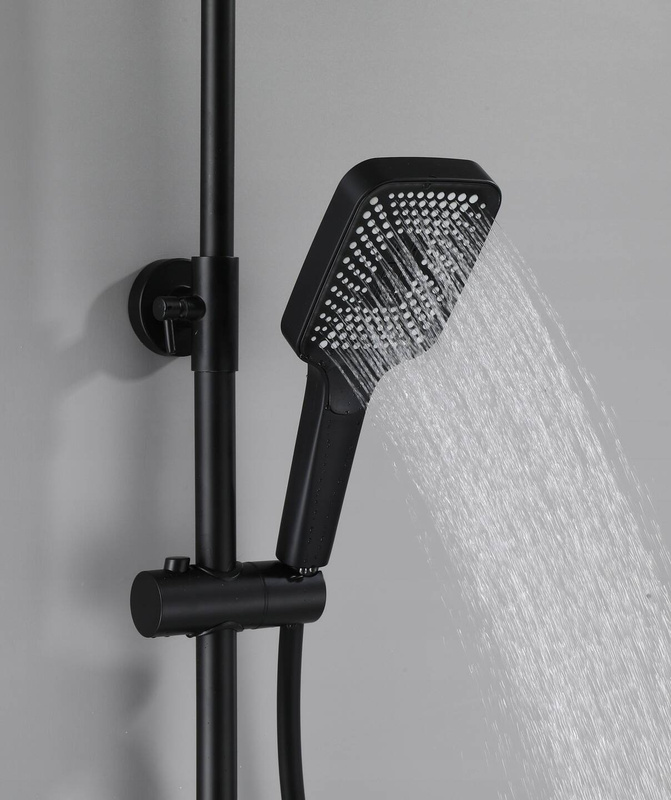 Zestaw natryskowy kolumna prysznicowa czarna + bateria, słuchawka, bidetka MODERN BLACK