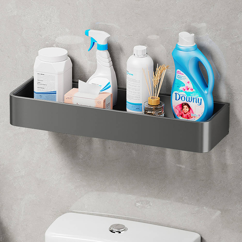 Półka łazienkowa wisząca szara LOFT 50cm z wieszakiem