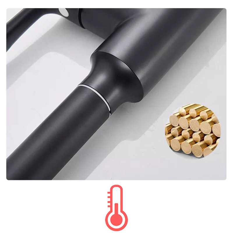 Bateria kuchenna z wyciąganą wylewką SIENA czarna