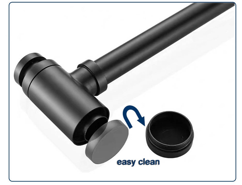 Syfon umywalkowy i korek Clack-Clack bez przelewu czarny