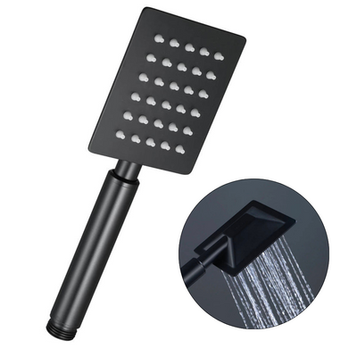 Słuchawka prysznicowa stalowa czarna SLIM kwadratowa