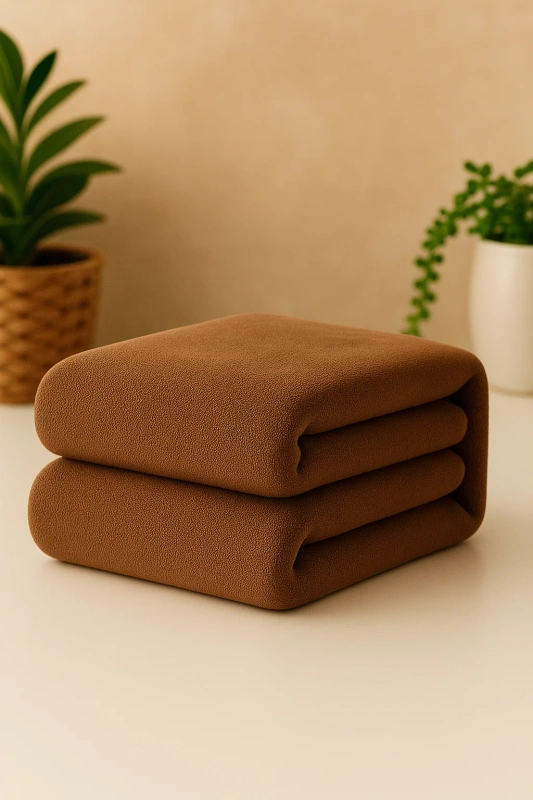 Ręcznik kąpielowy MIKRO jasny brązowy z mikrofibry 70x140 szybkoschnący