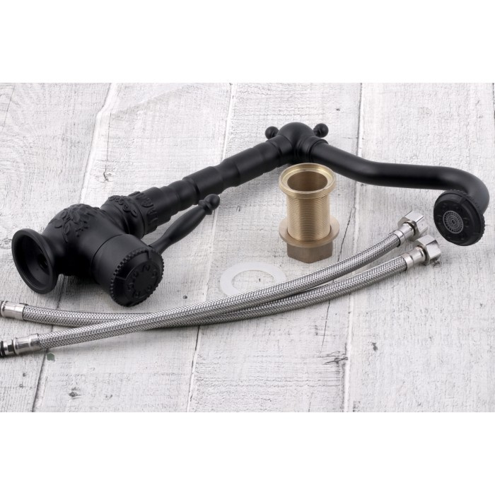 Bateria kuchenna czarna RETRO BLACK PATTERN