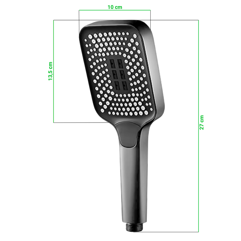 Słuchawka prysznicowa duża 3-funkcyjna MARS szara