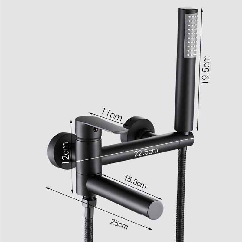 Bateria wannowa prysznicowa obrotowa HUGO BLACK