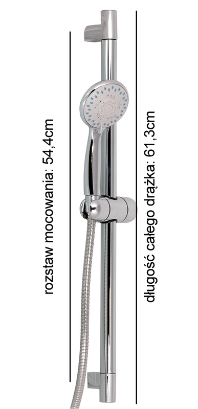 Komplet drążek prysznicowy 5F + bateria natryskowa