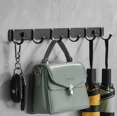 Wieszak na ubrania klucze ręczniki ścienny czarny 44 cm