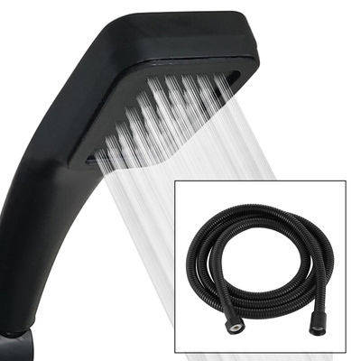 Zestaw prysznicowy czarny EKO słuchawka + wąż