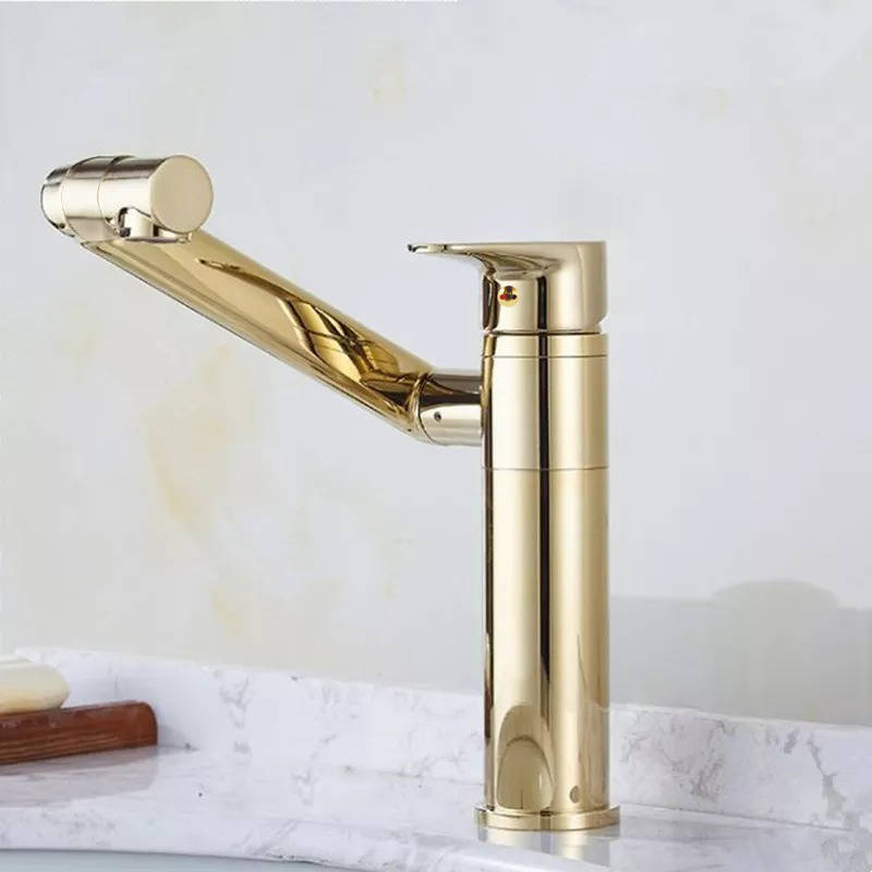 Bateria umywalkowa złota ruchoma obrotowa SOLDIER GOLD