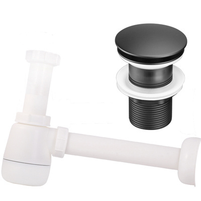 Syfon + korek click clack czarny bez przelewu