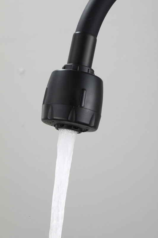 Bateria kuchenna czarna matowa ARCO – kran kuchenny z elastyczną wylewką, obrotowa 360°, 2 strumienie, perlator ECO