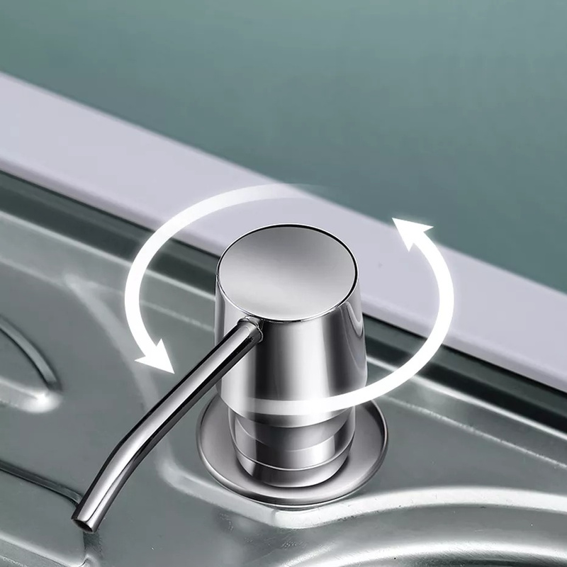 Dozownik do zlewozmywaka na płyn do mycia naczyń mydło 300 ml chrom napełniany od góry