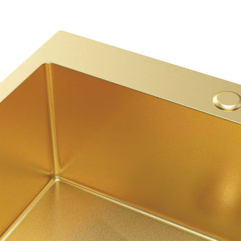 Zlewozmywak stalowy chropowaty 55x45 złoty + syfon GRATIS