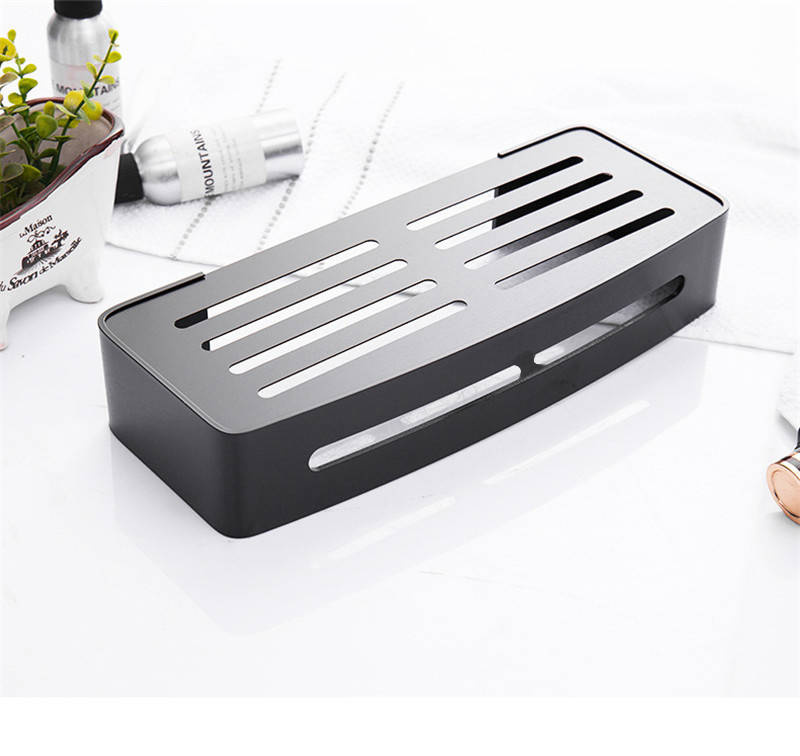 Półka łazienkowa wisząca czarna LOFT