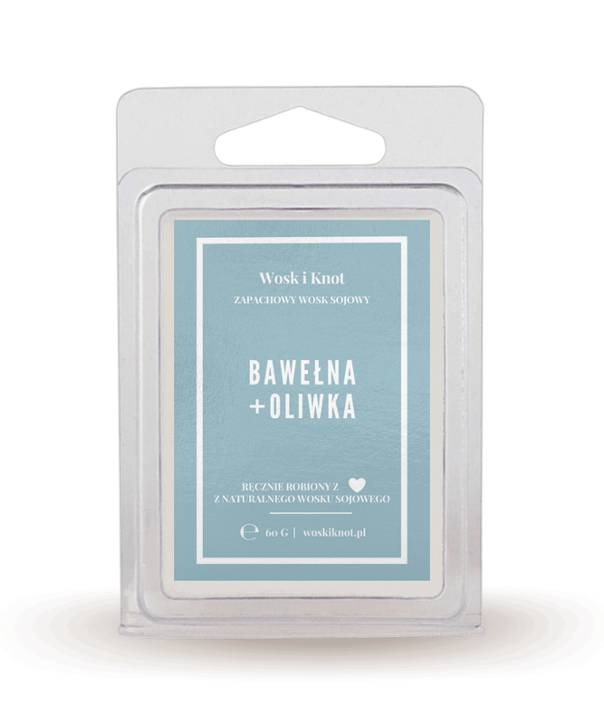 Wosk zapachowy sojowy do kominka Bawełna + Oliwka