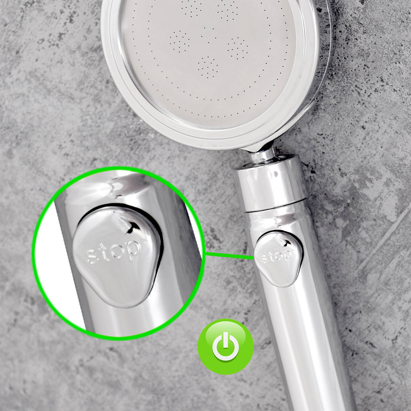 Zestaw prysznicowy słuchawka EKO START-STOP + wąż natryskowy